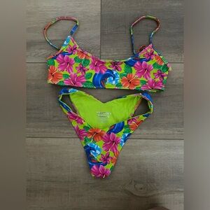 Frankie’s Bikinis floral bikini new without tags.